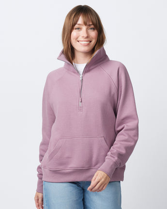 Pretreated Enza 31179 Ladies Boxy Half Zip Fleece - Lavender Haze