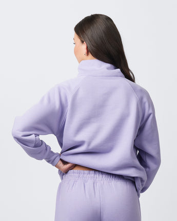 Pretreated Enza 31179 Ladies Boxy Half Zip Fleece - Orchid - Back