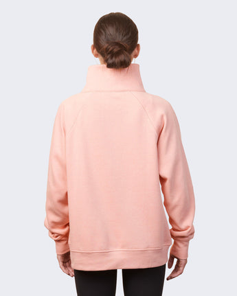 Pretreated Enza 31179 Ladies Boxy Half Zip Fleece - Silver Pink - Back