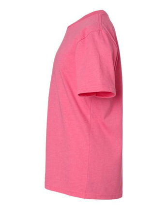 Pretreated Next Level 3312 Youth CVC Tee - Hot Pink - Side