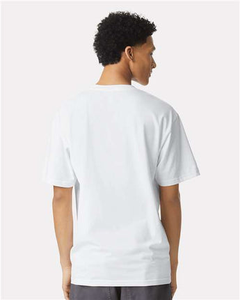 Pretreated American Apparel 5389 Unisex Sueded Tee - Sueded White - On Model - Back