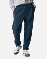 Pretreated American Apparel RF491 Unisex ReFlex Fleece Sweatpants - Sea Blue - On Model