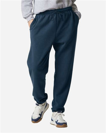 Pretreated American Apparel RF491 Unisex ReFlex Fleece Sweatpants - Sea Blue - On Model