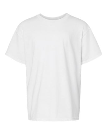 Pretreated Gildan 64000BCVC Softstyle CVC Youth T-Shirt - White