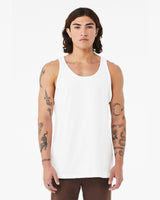 Pretreated BELLA+CANVAS 3480CVC Unisex CVC Jersey Tank - Solid White Blend