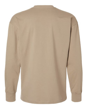 Pretreated Next Level 7211 Unisex Heavyweight Long Sleeve Tee - Tan - Back