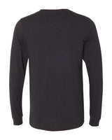 Pretreated BELLA+CANVAS 3501CVC Heather CVC Long Sleeve Tee - Black Heather - Back