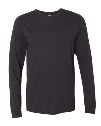 Pretreated BELLA+CANVAS 3501CVC Heather CVC Long Sleeve Tee - Black Heather