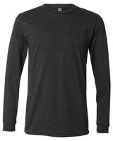 Pretreated BELLA+CANVAS 3501CVC Heather CVC Long Sleeve Tee - Dark Grey Heather