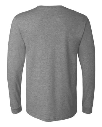 Pretreated BELLA+CANVAS 3501CVC Heather CVC Long Sleeve Tee - Deep Heather - Back