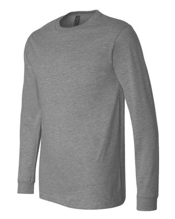 Pretreated BELLA+CANVAS 3501CVC Heather CVC Long Sleeve Tee - Deep Heather - Side