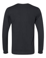 Pretreated BELLA+CANVAS 3501CVC Heather CVC Long Sleeve Tee - Solid Black Blend - Back