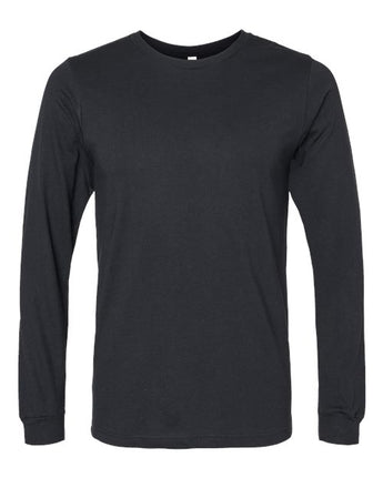 Pretreated BELLA+CANVAS 3501CVC Heather CVC Long Sleeve Tee - Solid Black Blend