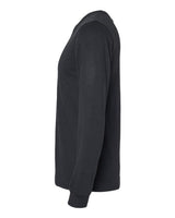 Pretreated BELLA+CANVAS 3501CVC Heather CVC Long Sleeve Tee - Solid Black Blend - Side