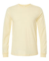 Pretreated BELLA+CANVAS 3501CVC Heather CVC Long Sleeve Tee - Heather French Vanilla