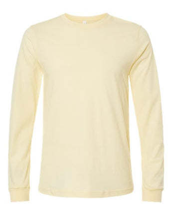 Pretreated BELLA+CANVAS 3501CVC Heather CVC Long Sleeve Tee - Heather French Vanilla