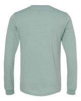Pretreated BELLA+CANVAS 3501CVC Heather CVC Long Sleeve Tee - Heather Dusty Blue - Back