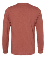 Pretreated BELLA+CANVAS 3501CVC Heather CVC Long Sleeve Tee - Heather Clay - Back