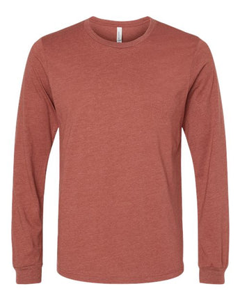 Pretreated BELLA+CANVAS 3501CVC Heather CVC Long Sleeve Tee - Heather Clay