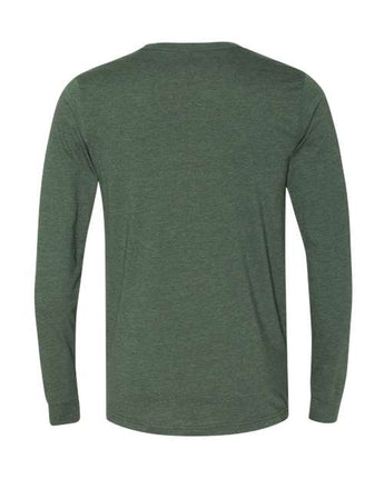 Pretreated BELLA+CANVAS 3501CVC Heather CVC Long Sleeve Tee - Heather Forest - Back