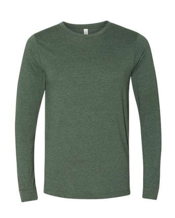 Pretreated BELLA+CANVAS 3501CVC Heather CVC Long Sleeve Tee - Heather Forest