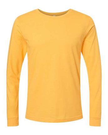 Pretreated BELLA+CANVAS 3501CVC Heather CVC Long Sleeve Tee - Heather Yellow Gold