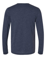 Pretreated BELLA+CANVAS 3501CVC Heather CVC Long Sleeve Tee - Heather Midnight Navy - Back