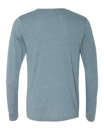Pretreated BELLA+CANVAS 3501CVC Heather CVC Long Sleeve Tee - Heather Slate - Back