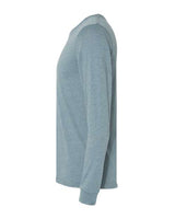 Pretreated BELLA+CANVAS 3501CVC Heather CVC Long Sleeve Tee - Heather Slate - Side