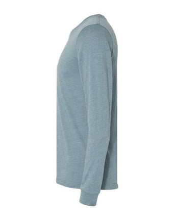 Pretreated BELLA+CANVAS 3501CVC Heather CVC Long Sleeve Tee - Heather Slate - Side