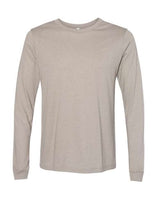 Pretreated BELLA+CANVAS 3501CVC Heather CVC Long Sleeve Tee - Heather Stone