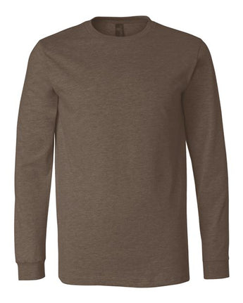 Pretreated BELLA+CANVAS 3501CVC Heather CVC Long Sleeve Tee - Heather Brown
