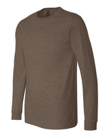 Pretreated BELLA+CANVAS 3501CVC Heather CVC Long Sleeve Tee - Heather Brown - Side
