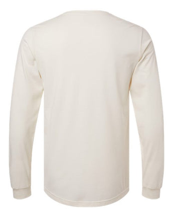 Pretreated BELLA+CANVAS 3501CVC Heather CVC Long Sleeve Tee - Heather Natural - Back