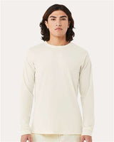Pretreated BELLA+CANVAS 3501CVC Heather CVC Long Sleeve Tee - Heather Natural - On Model