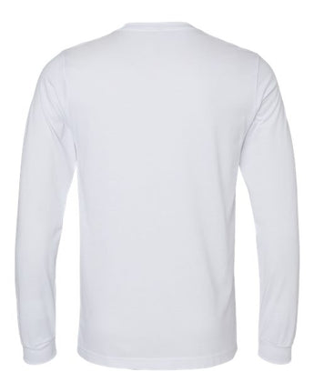 Pretreated BELLA+CANVAS 3501CVC Heather CVC Long Sleeve Tee - Solid White Blend - Back