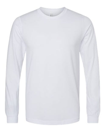 Pretreated BELLA+CANVAS 3501CVC Heather CVC Long Sleeve Tee - Solid White Blend
