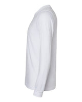 Pretreated BELLA+CANVAS 3501CVC Heather CVC Long Sleeve Tee - Solid White Blend - Side