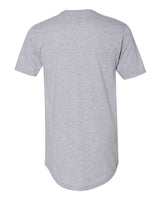 Pretreated Next Level 3602 Unisex Cotton Long Body Tee - Heather Grey - Back