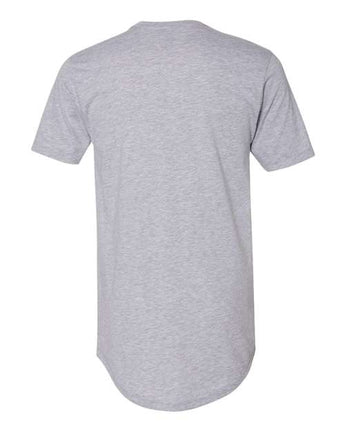 Pretreated Next Level 3602 Unisex Cotton Long Body Tee - Heather Grey - Back