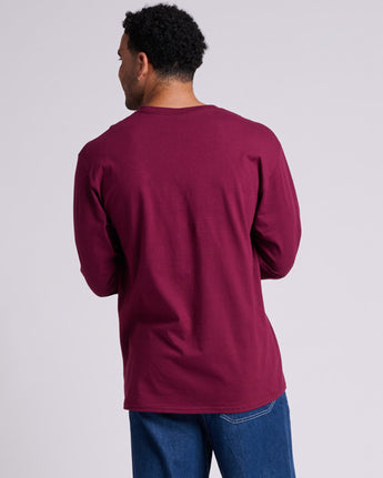 Pretreated JERZEES 363L Classics Unisex Long Sleeve T-Shirt - Maroon - Back