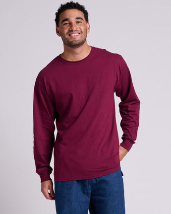 Pretreated JERZEES 363L Classics Unisex Long Sleeve T-Shirt - Maroon
