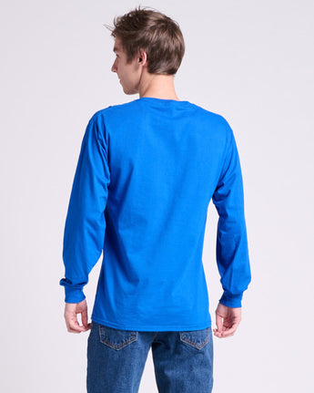 Pretreated JERZEES 363L Classics Unisex Long Sleeve T-Shirt - Royal - Back