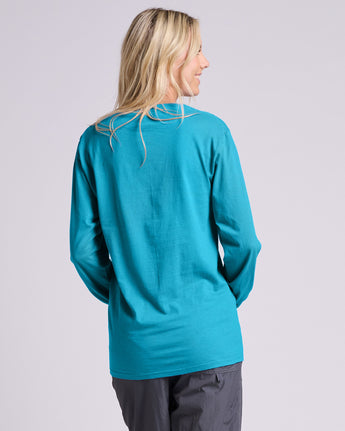 Pretreated JERZEES 363L Classics Unisex Long Sleeve T-Shirt - California Blue - Back