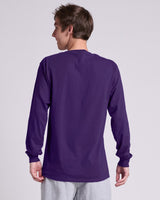 Pretreated JERZEES 363L Classics Unisex Long Sleeve T-Shirt - Deep Purple - Back