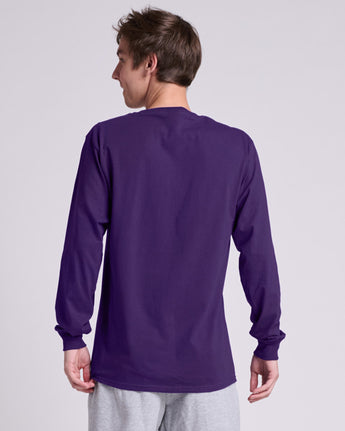 Pretreated JERZEES 363L Classics Unisex Long Sleeve T-Shirt - Deep Purple - Back