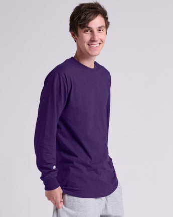 Pretreated JERZEES 363L Classics Unisex Long Sleeve T-Shirt - Deep Purple - Side