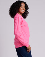 Pretreated JERZEES 363L Classics Unisex Long Sleeve T-Shirt - Neon Pink - Side