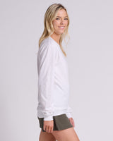 Pretreated JERZEES 363L Classics Unisex Long Sleeve T-Shirt - White - Side