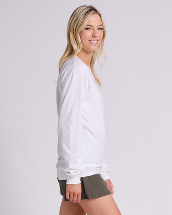 Pretreated JERZEES 363L Classics Unisex Long Sleeve T-Shirt - White - Side